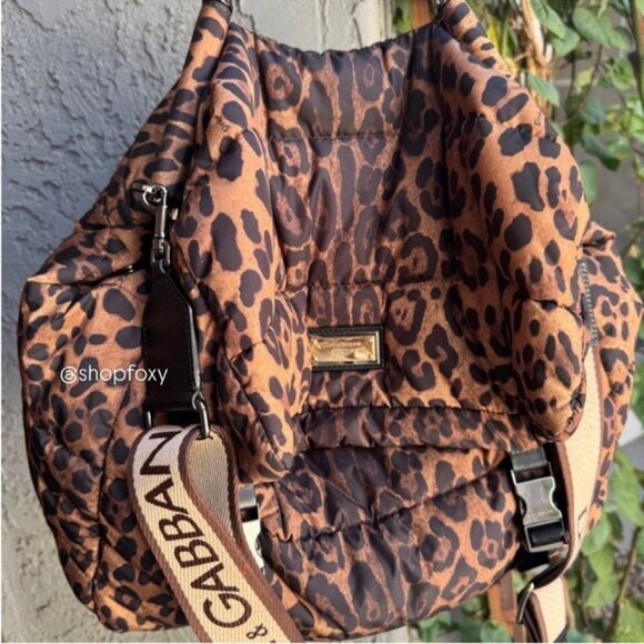 Dolce & Gabbana DG Leo XL Leopard Nylon Sicily Crossbody - Picture 2 of 15